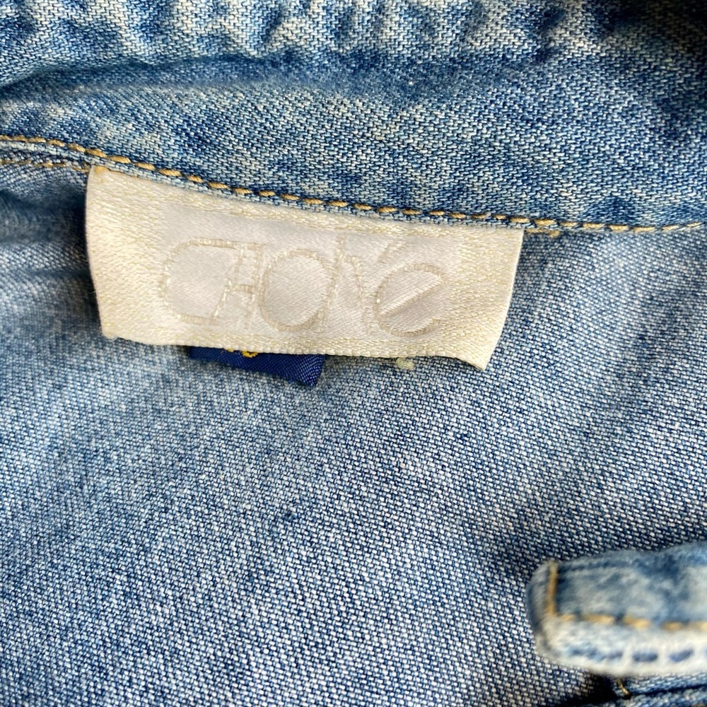 ⚜️Cache Studded & Rhinestone 80s Retro Jean Shirt - Picture 7 of 12